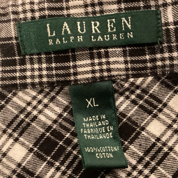 Lauren Ralph Lauren Womens Black and white checked button down shirt size XL - Picture 8 of 8